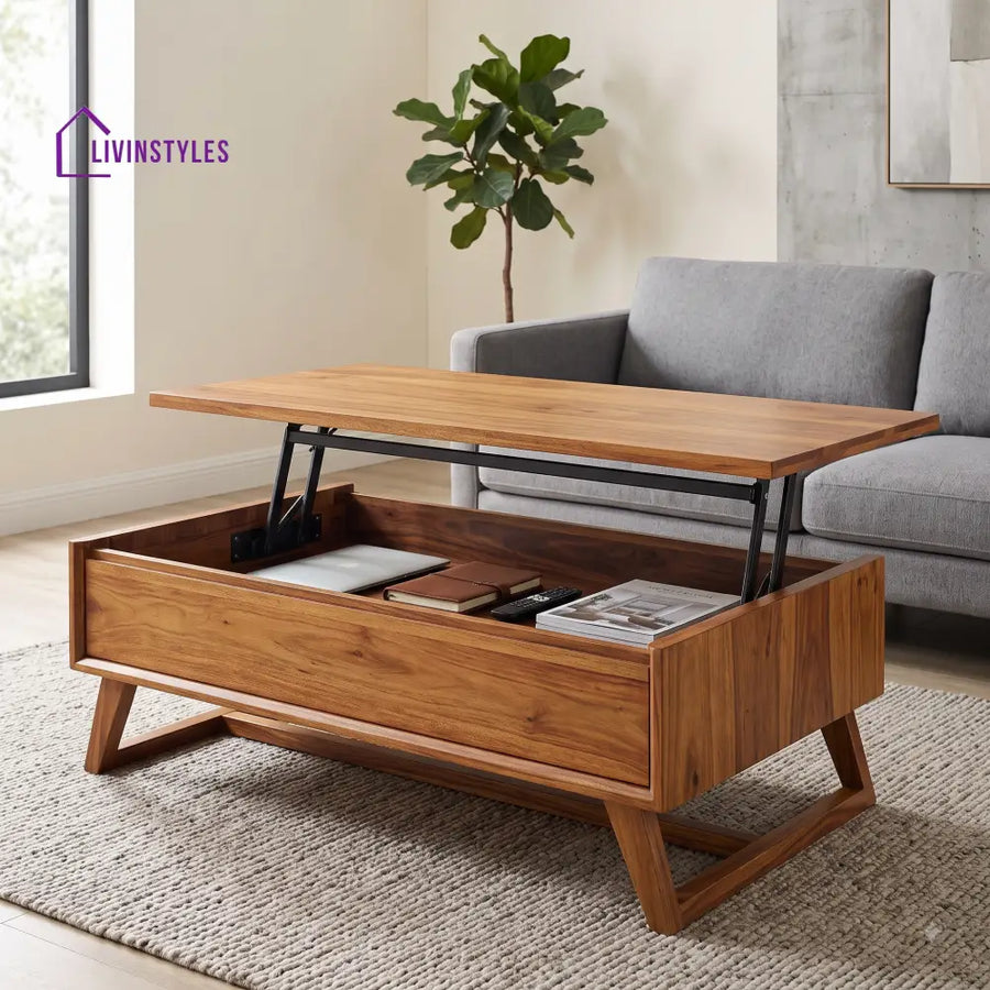Anjali Sheesham Wood Lift Top Coffee Table for Living Room
