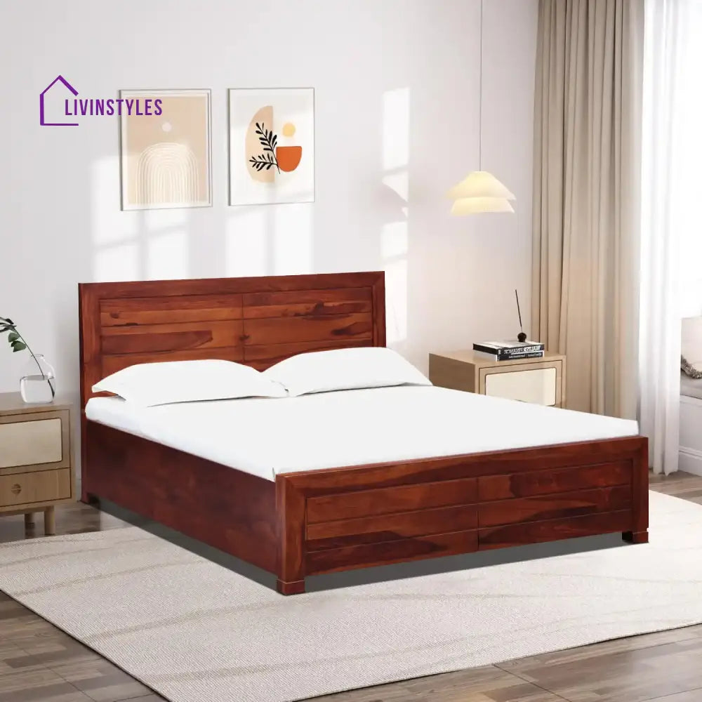 Moscow Indian Rosewood Storage Beds Queen / Honey Bedroom Furniture Sets