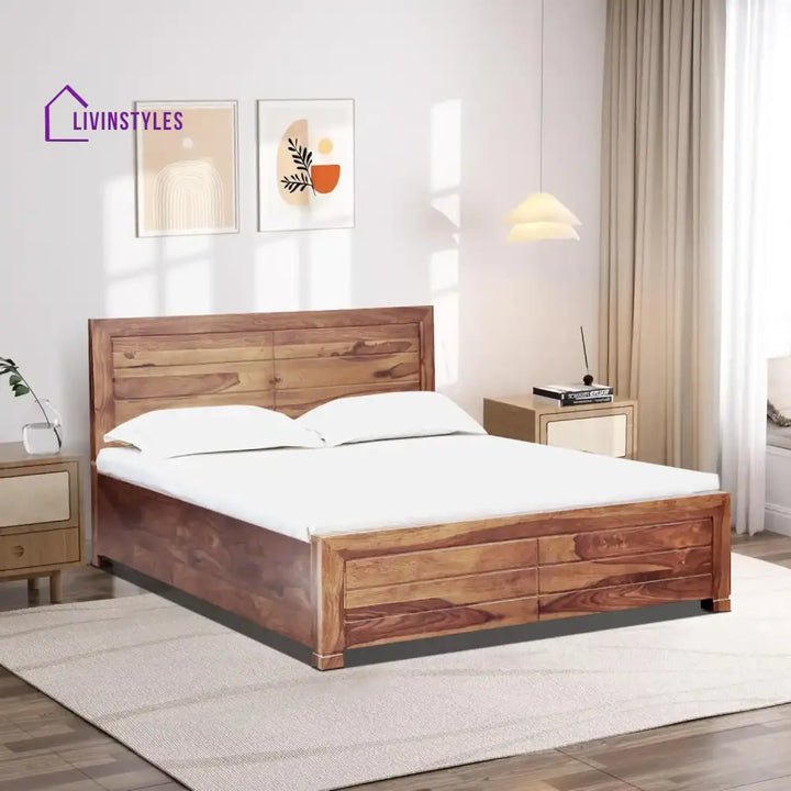 Moscow Indian Rosewood Storage Beds Queen / Natural Bedroom Furniture Sets
