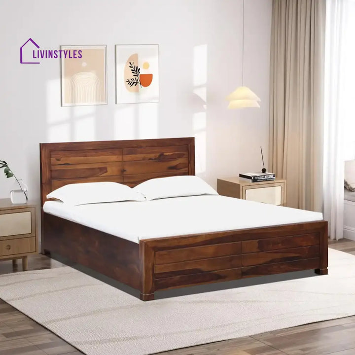 Moscow Indian Rosewood Storage Beds Queen / Teak Bedroom Furniture Sets