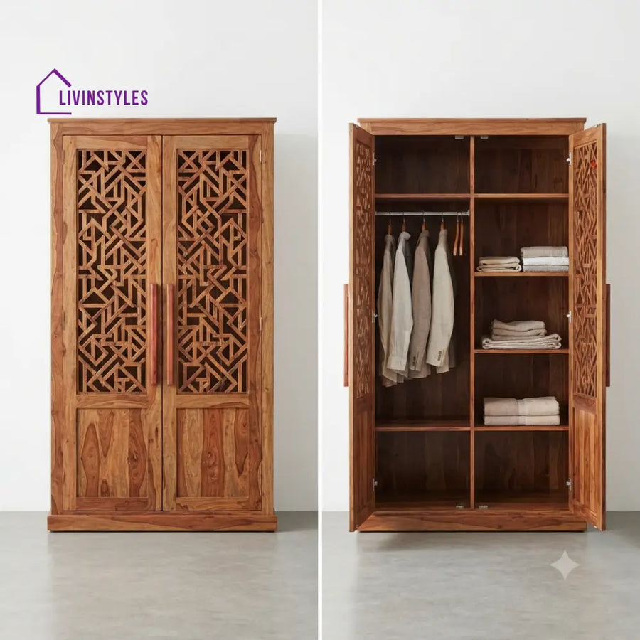 Anjali Wooden Wardrobe for Clothes | Cupboard for Clothes