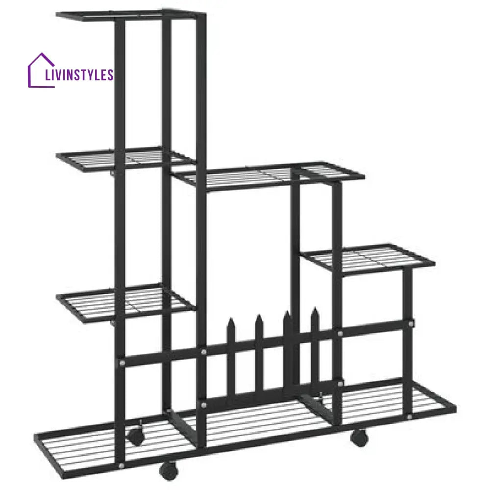Ankit Metal Plant Stand With Four Wheels For Balcony