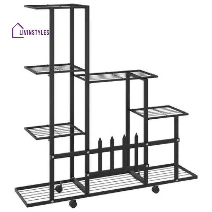 Ankit Metal Plant Stand With Four Wheels For Balcony