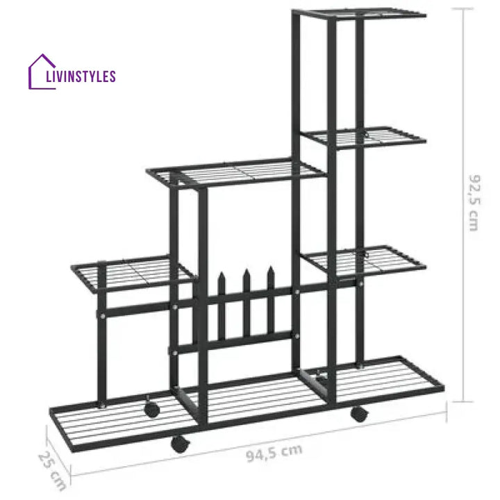 Ankit Metal Plant Stand With Four Wheels For Balcony