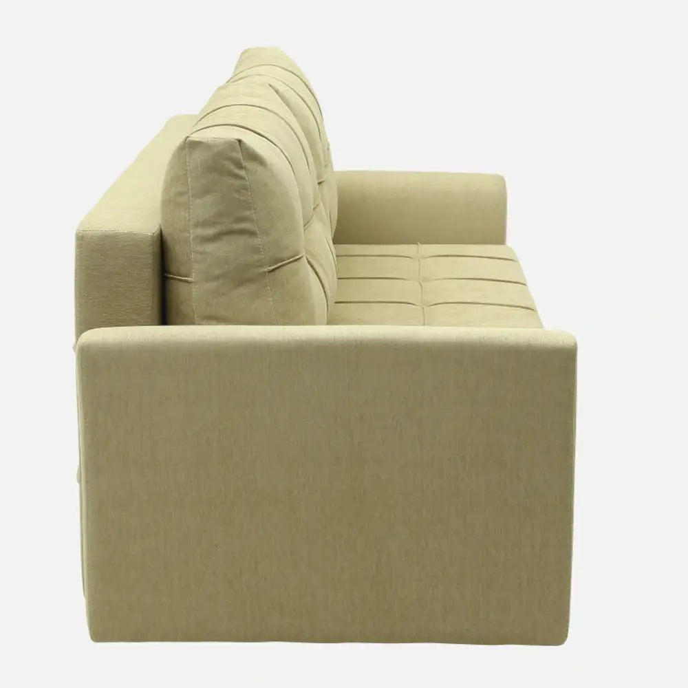 Ines Fabric Pull Out Sofa Cum Bed In Beige Colour With Storage