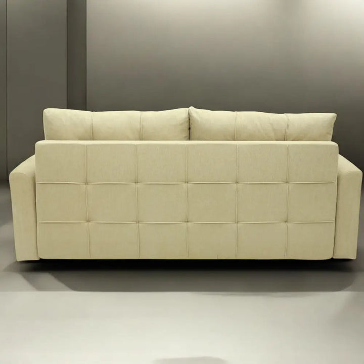 Ines Fabric Pull Out Sofa Cum Bed In Beige Colour With Storage