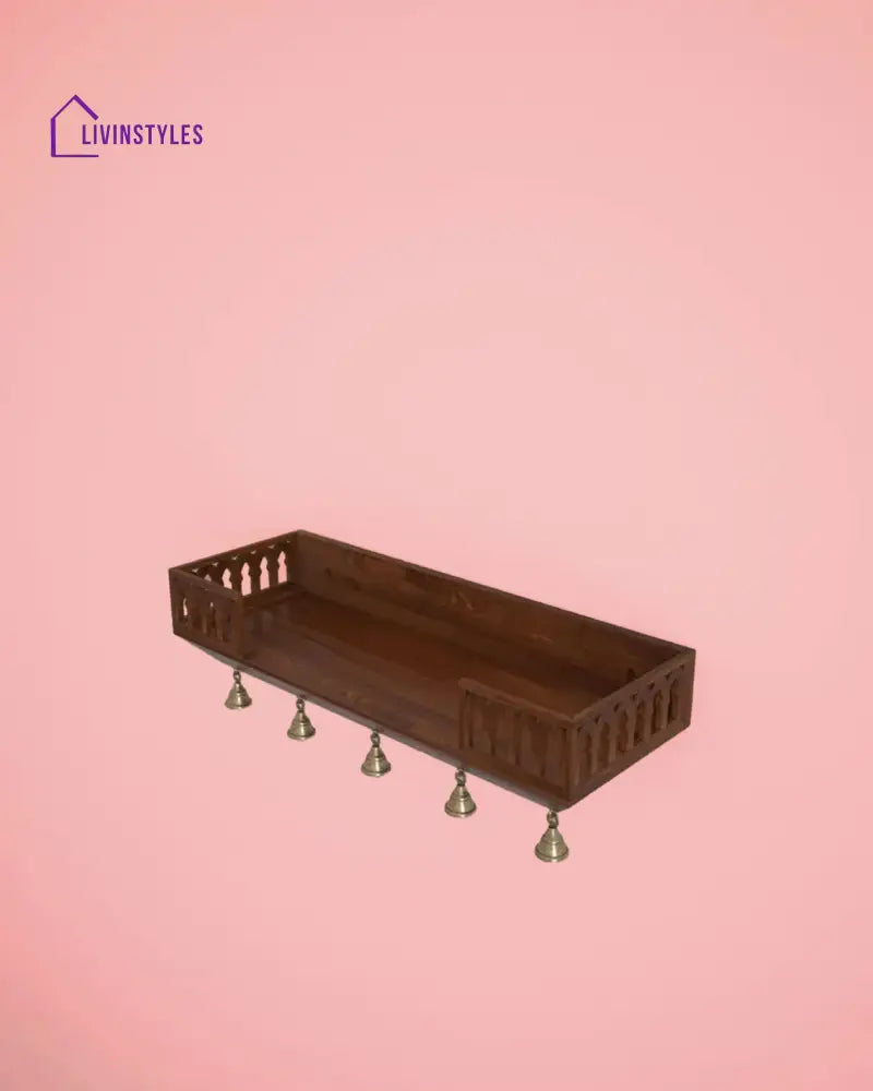 Anna Handcrafted Solid Wood Pooja Mandir for Home | Wall-Mounted Home Temple