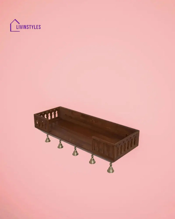 Anna Handcrafted Solid Wood Pooja Mandir for Home | Wall-Mounted Home Temple