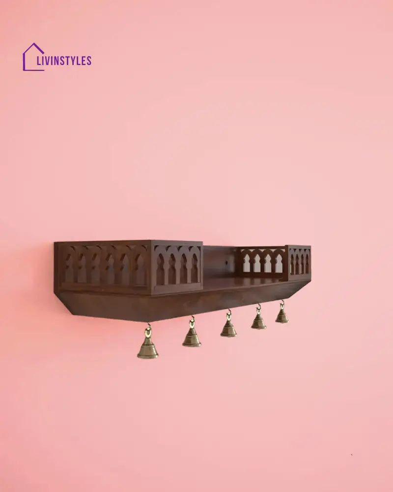 Anna Handcrafted Solid Wood Pooja Mandir for Home | Wall-Mounted Home Temple