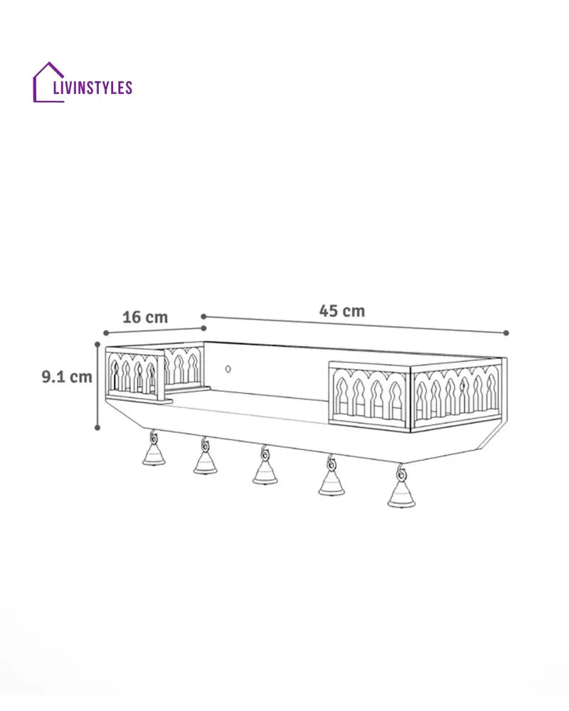 Anna Handcrafted Solid Wood Pooja Mandir for Home | Wall-Mounted Home Temple