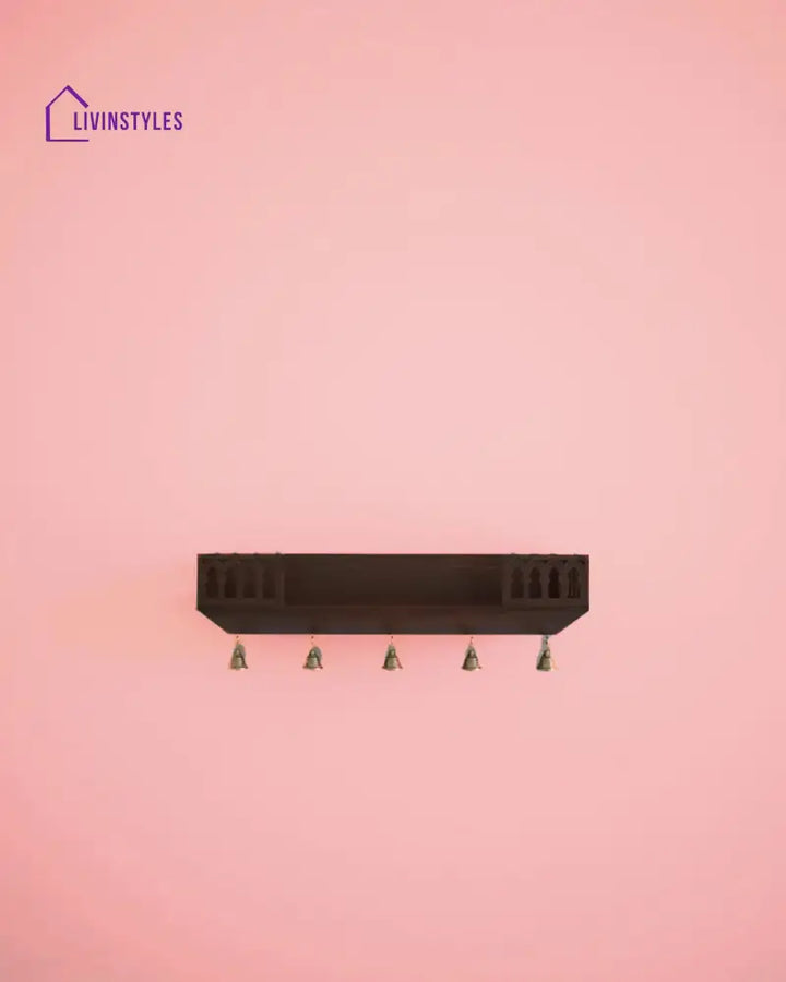 Anna Handcrafted Solid Wood Pooja Mandir for Home | Wall-Mounted Home Temple