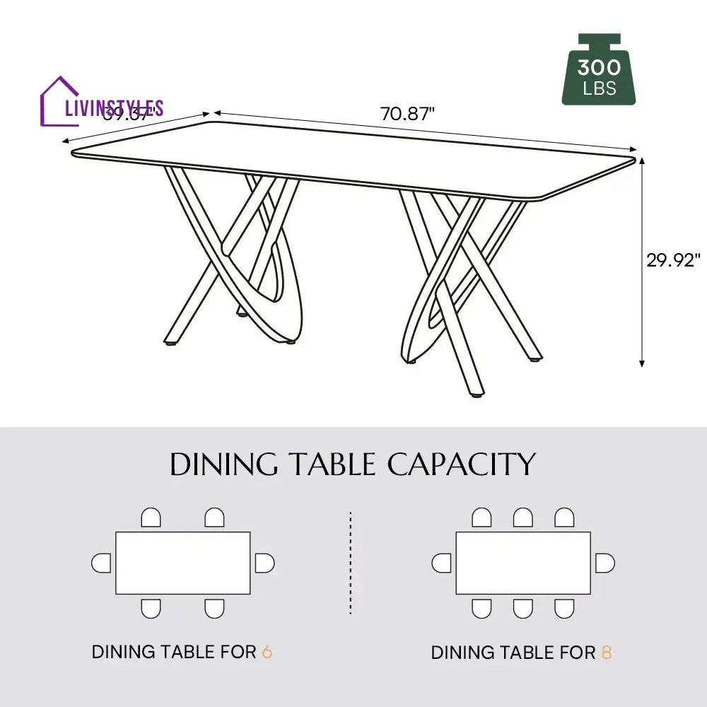 Anna Sintered Stone Dining Table Set for 6