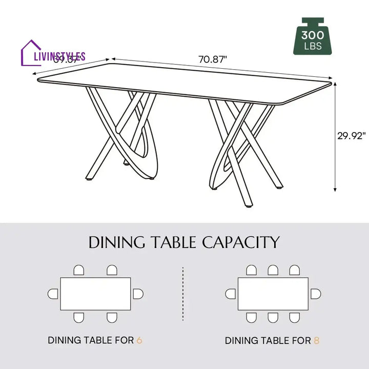 Anna Sintered Stone Dining Table Set for 6