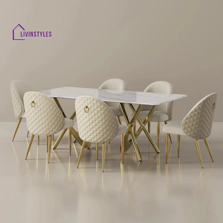 Anna Sintered Stone Dining Table Set for 6