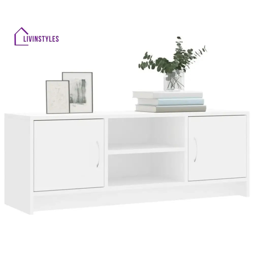 Anna White Finish Tv Unit Stand for Living Room