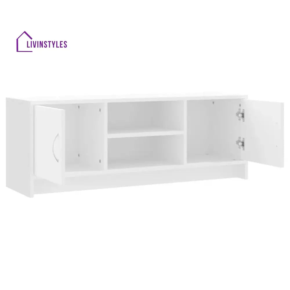 Anna White Finish Tv Unit Stand for Living Room