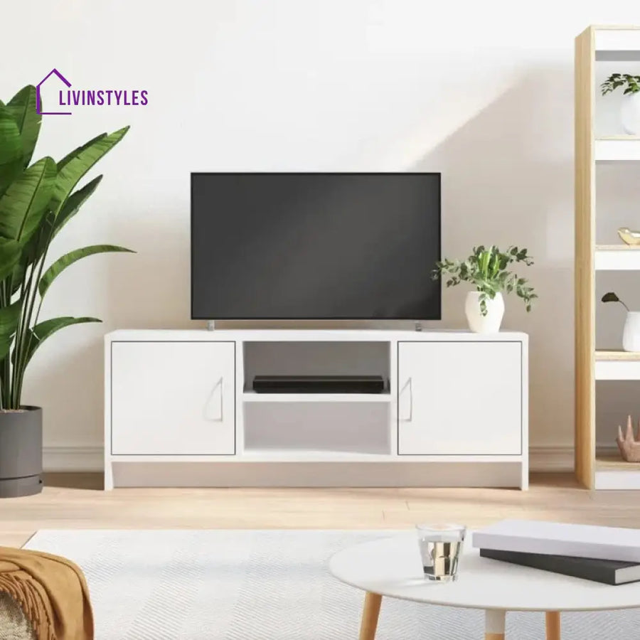 Anna White Finish Tv Unit Stand for Living Room
