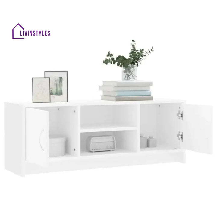 Anna White Finish Tv Unit Stand for Living Room