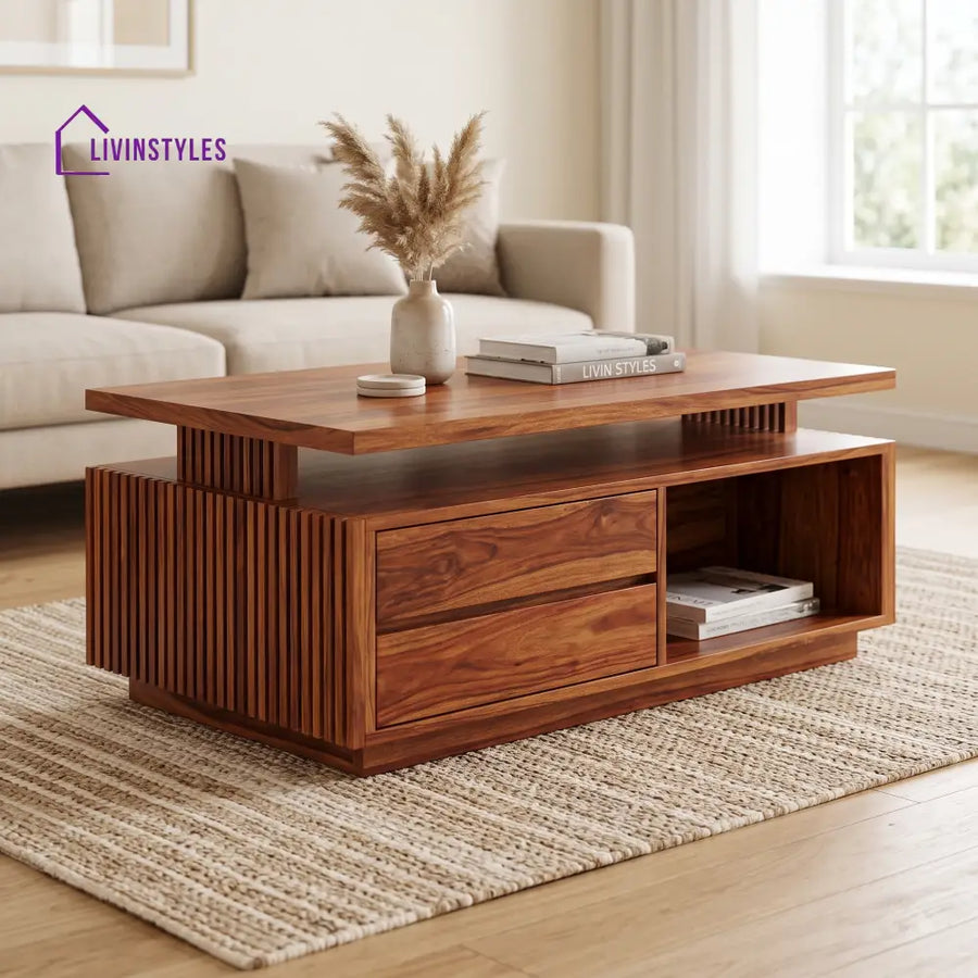 Annabelle Wooden Coffee Table for Living Room | Tea Table | Teapoy | Center table