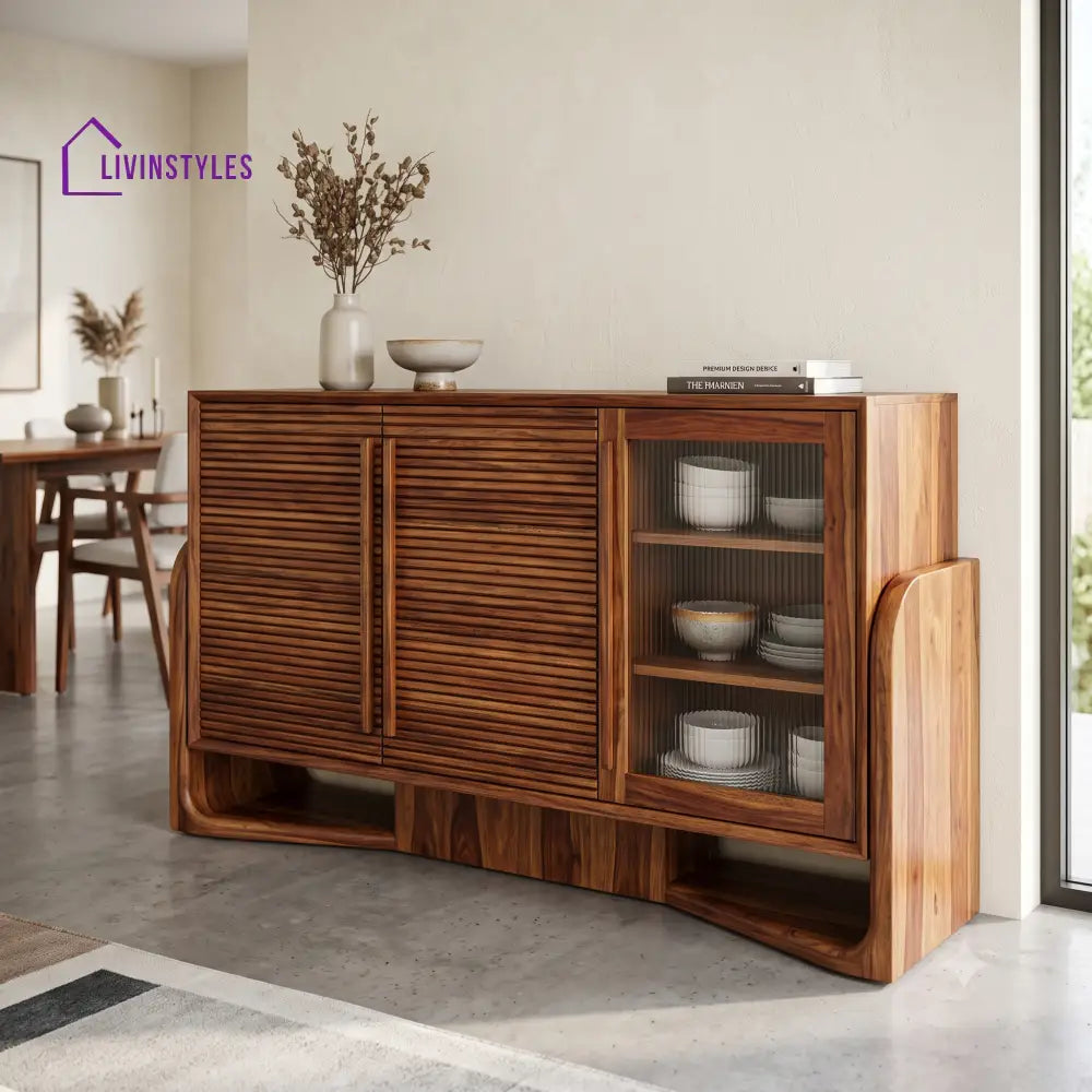 Annapoorani Premium Sheesham Wood Sideboard and Cabinet for Living Room