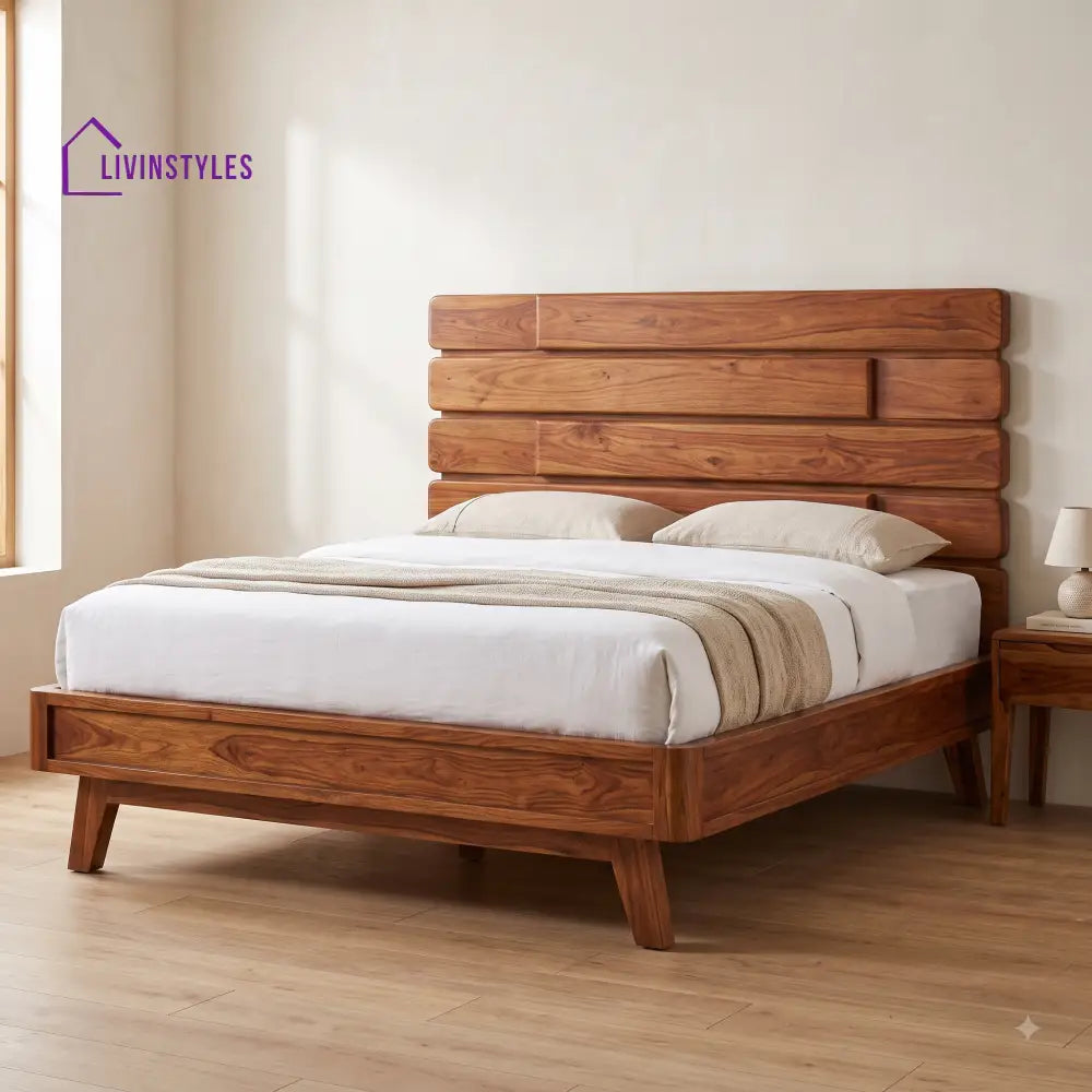 Annapoorani Sheesham Wood King Size Bed | Wooden Bed without Storage