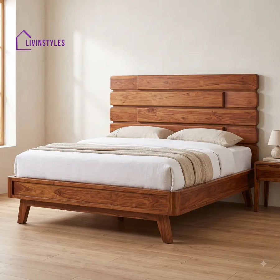 Annapoorani Sheesham Wood King Size Bed | Wooden Bed without Storage