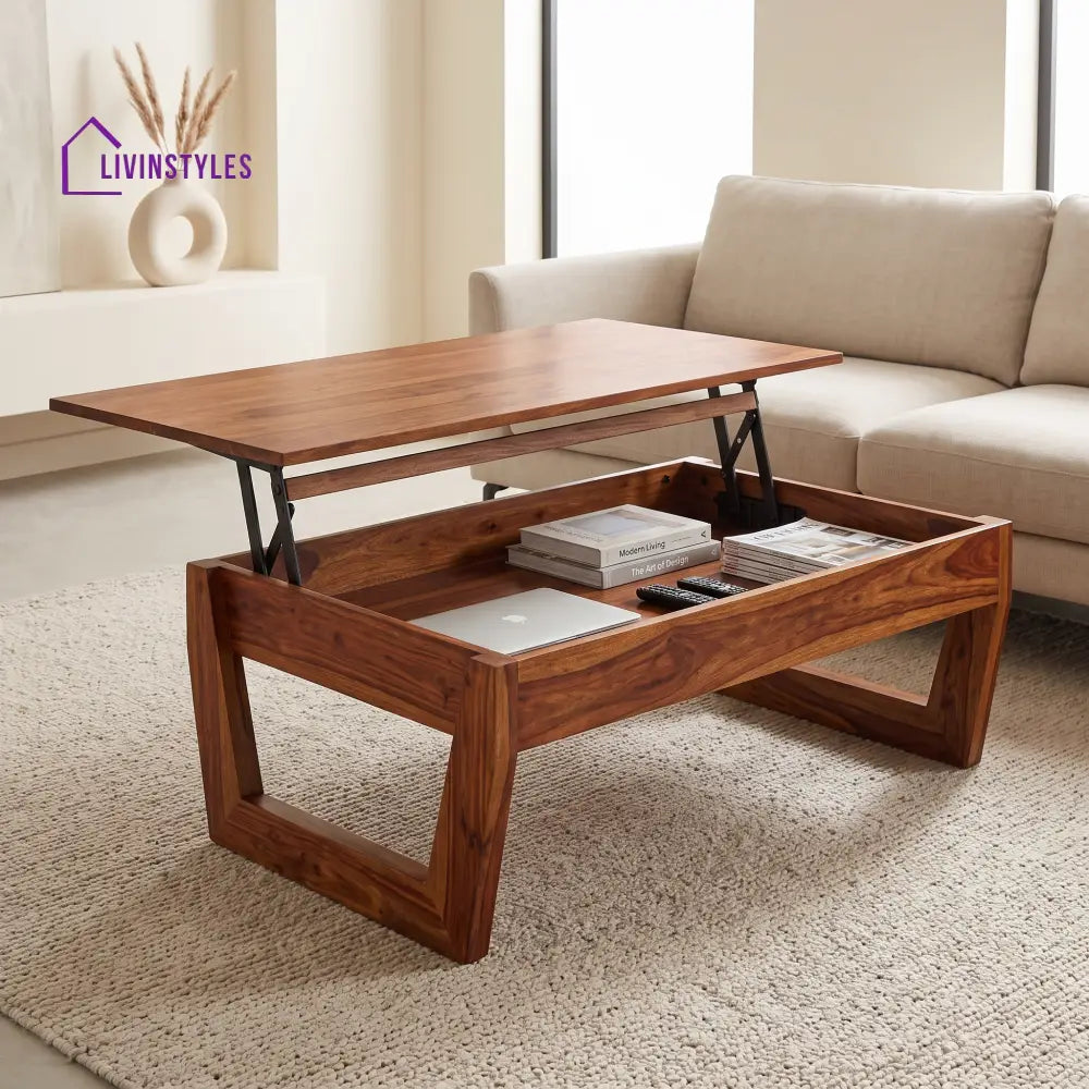 Annapoorani Sheesham Wood Lift Top Coffee Table for Living Room