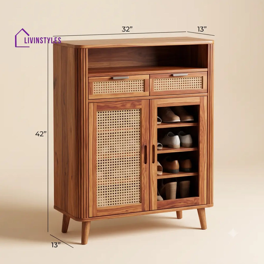 Annapoorani Wooden Shoe Rack for Home | Shoe Cabinet