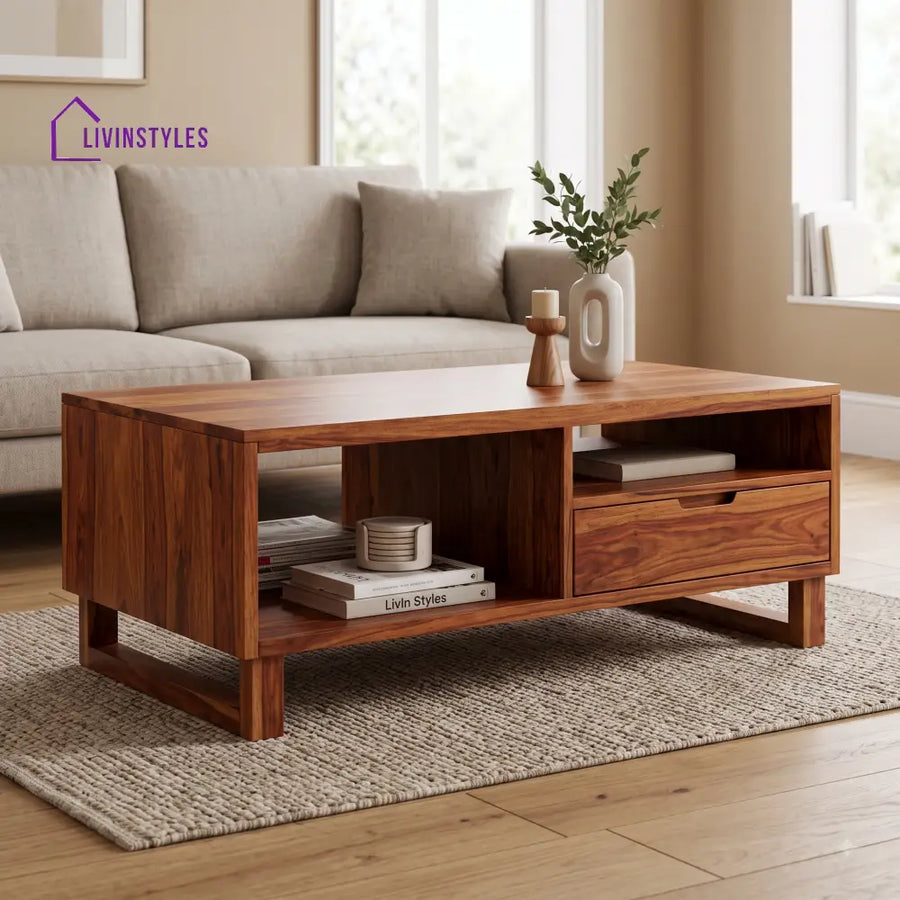 Anne Wooden Coffee Table for Living Room | Tea Table | Teapoy | Center table
