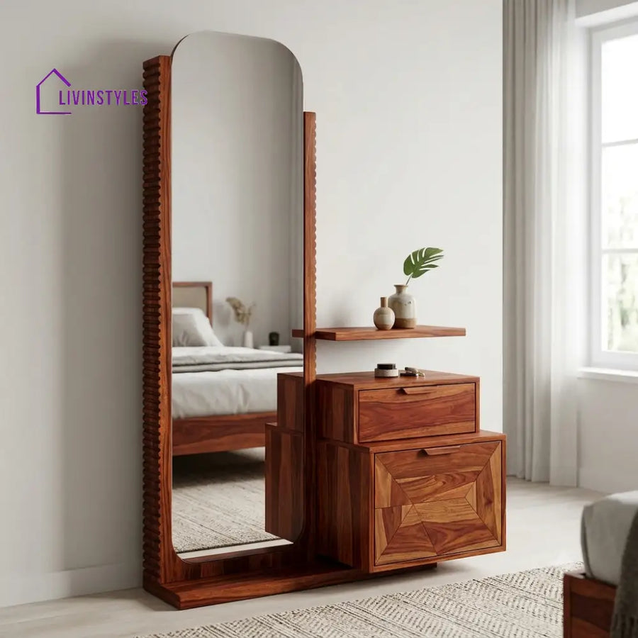 Anselme Premium Solid Wood Dressing Table for Bedroom | New Designer Dressing Unit