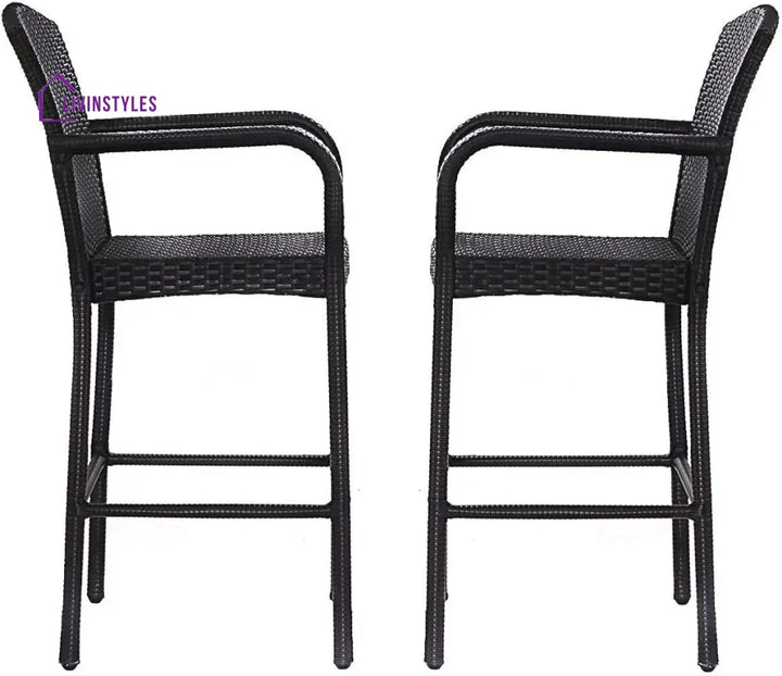Anselmo Outdoor Patio Bar Chair 2 Chairs For Balcony (Dark Brown) - Bar Sets