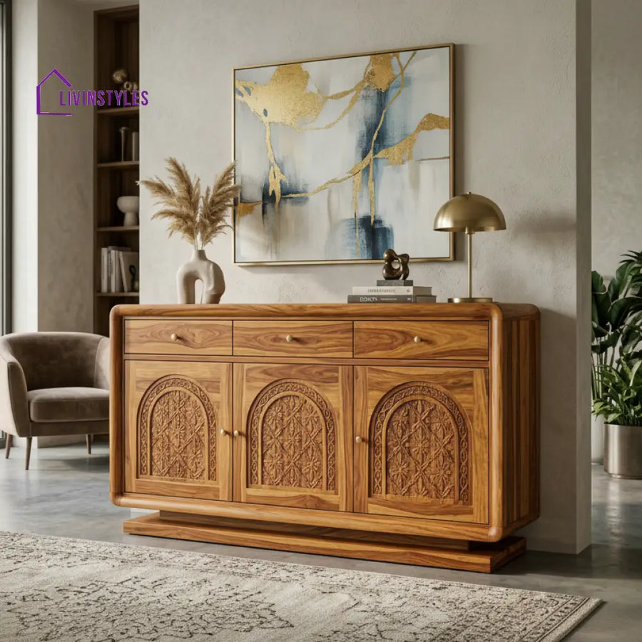 Anthony Sheesham Wood Cabinet and Sideboard (Honey Finish)
