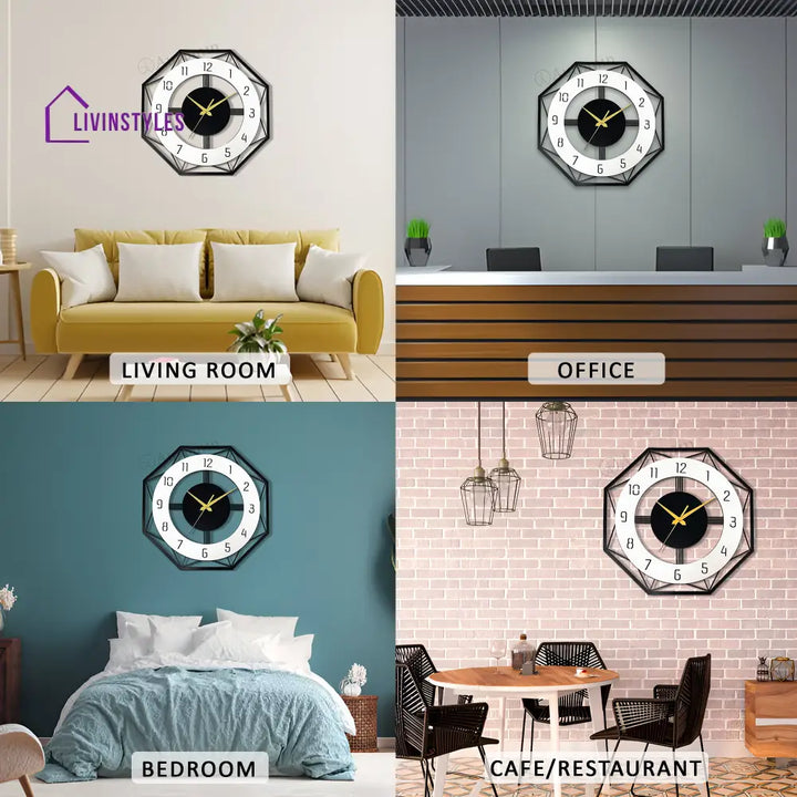 Antique Hexagon Stylish Metal Wall Clock