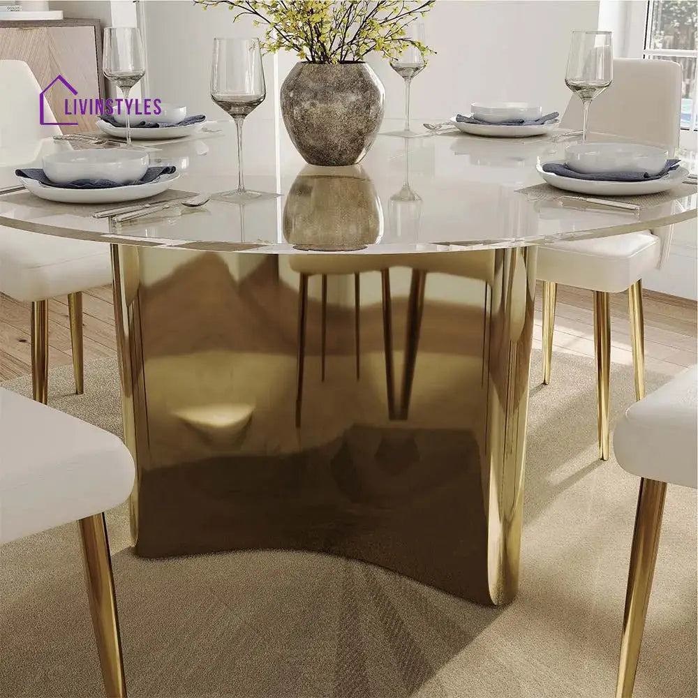 Anton 5-Piece Modern Round Glass Dining Table Sets for 4