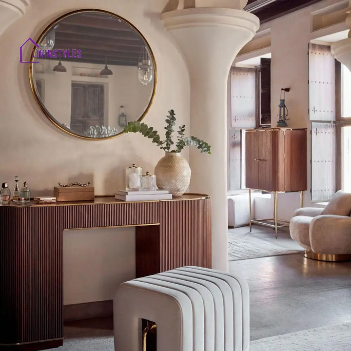 Anton Elegant Striped Cut Bar Cabinet