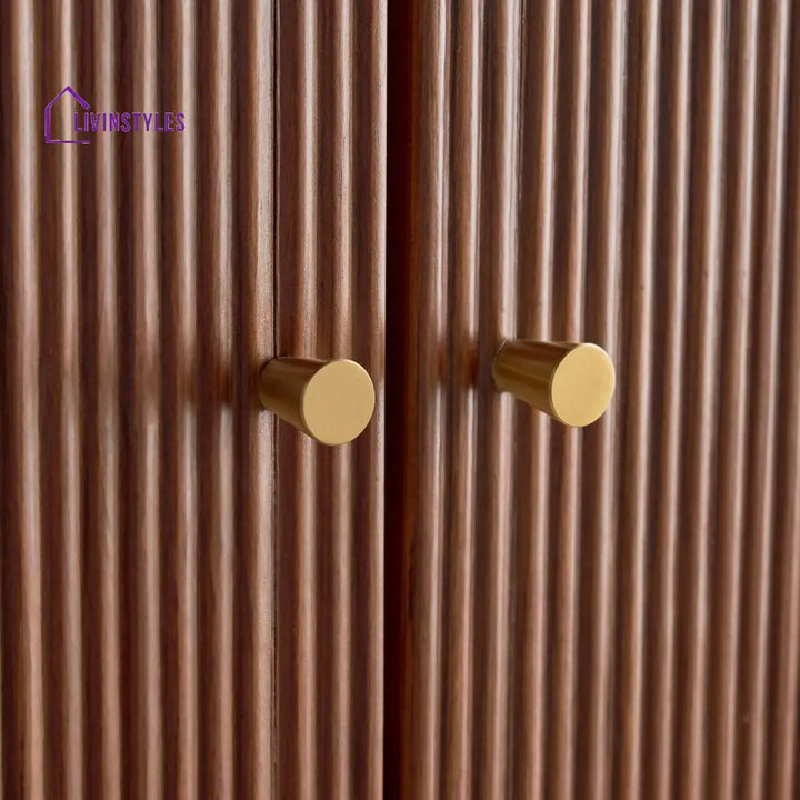 Anton Elegant Striped Cut Bar Cabinet