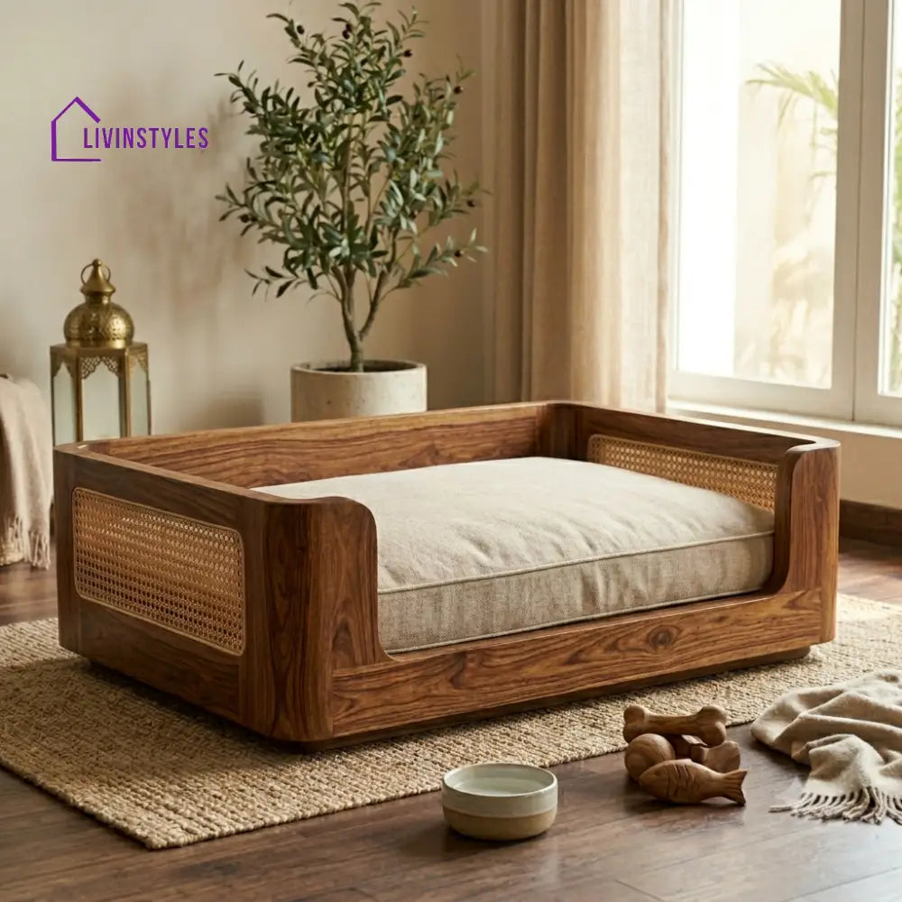 Anton Solid Sheesham Wood Pet Daybed | Cat Bed | Dog Bed