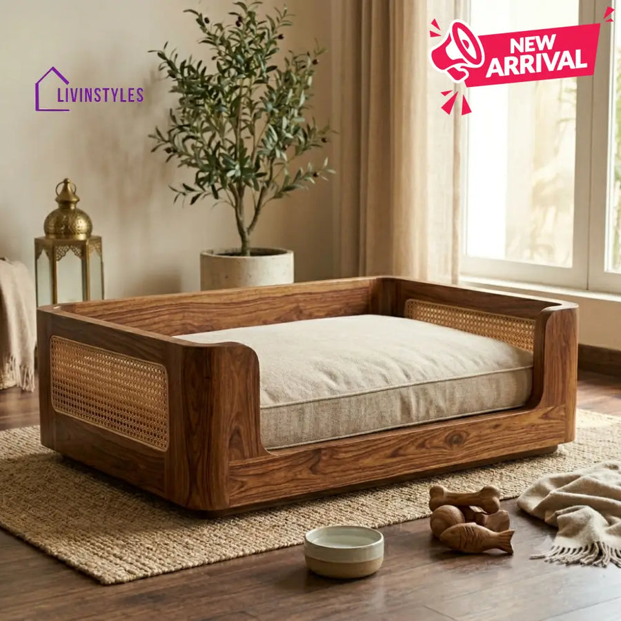 Anton Solid Sheesham Wood Pet Daybed | Cat Bed | Dog Bed