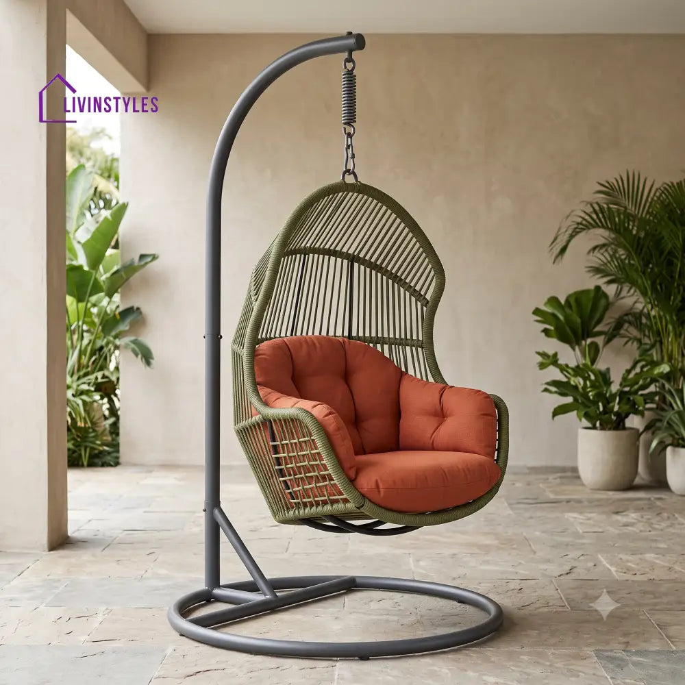 Antoni Premium MS Frame with Powder Coated Outdoor Swing Chair with Stand