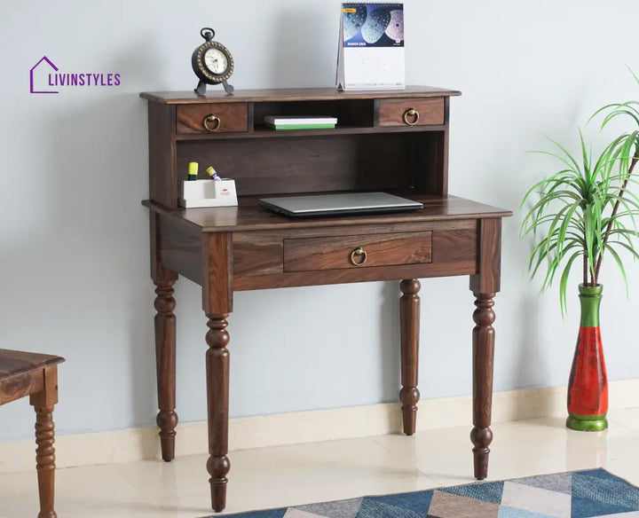 Antonia Solid Wood Study Table Grey Finish