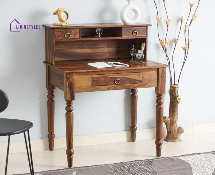 Antonia Solid Wood Study Table Teak Finish