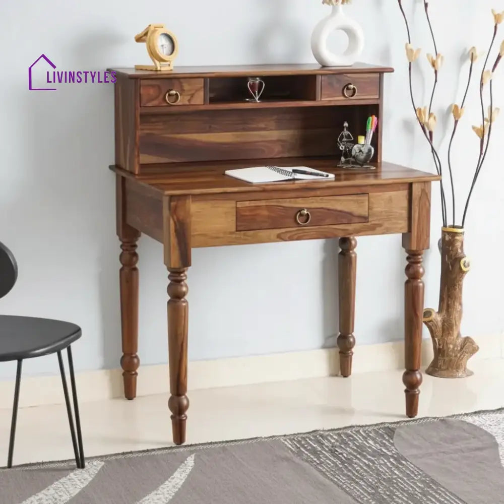 Antonia Solid Wood Study Table Teak Finish