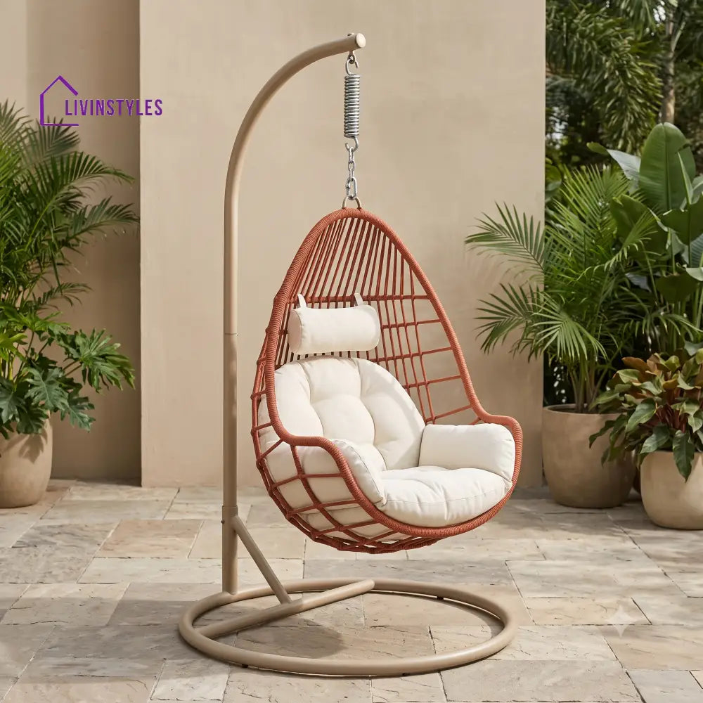 Antonina Premium MS Frame with Powder Coated Outdoor Swing Chair with Stand