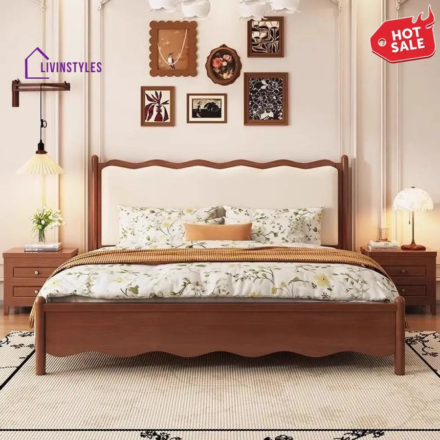 Antonina Solid Walnut Wood Bed for Luxury Homes