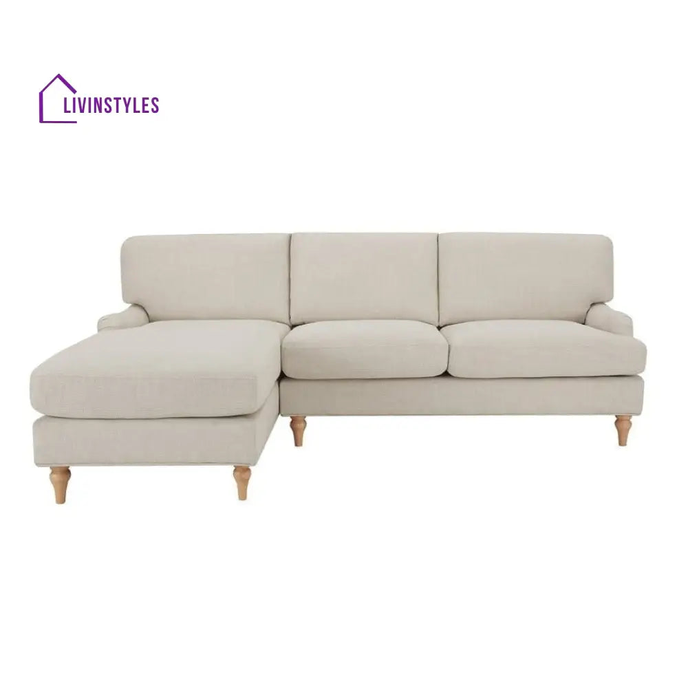 Antonio Left Hand Chaise Sofa | L Shaped Sofa - Beige - Sofas