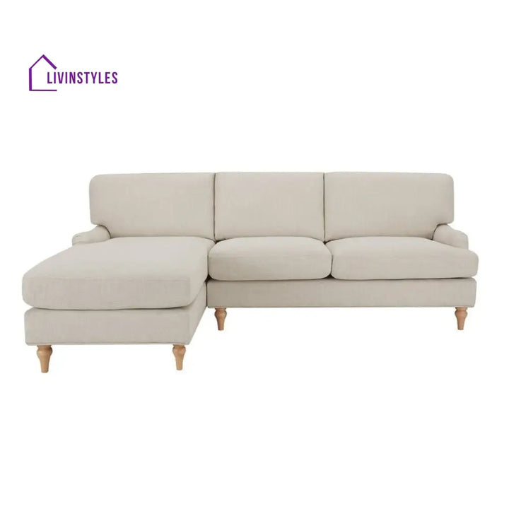 Antonio Left Hand Chaise Sofa | L Shaped Sofa - Beige - Sofas