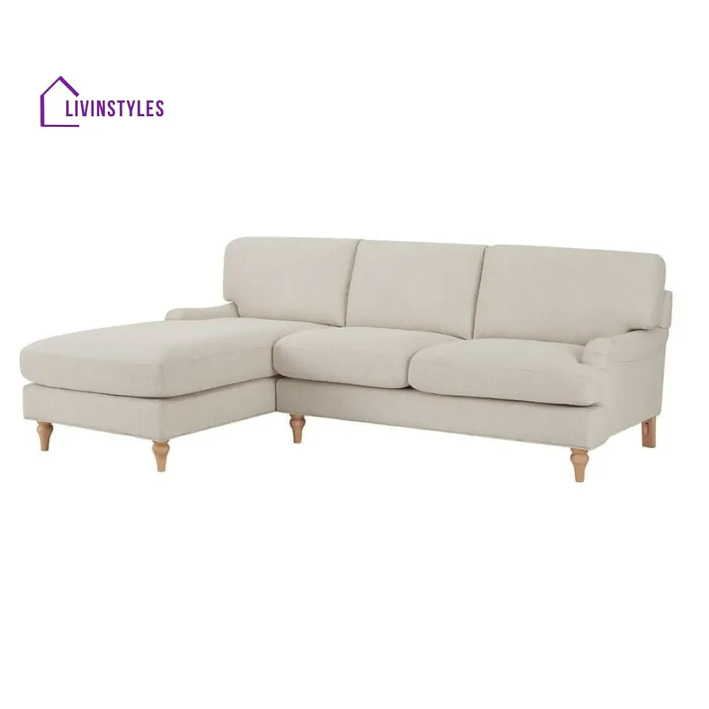 Antonio Left Hand Chaise Sofa | L Shaped Sofa - Beige - Sofas