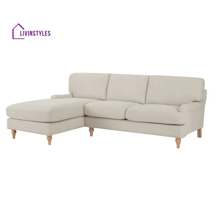 Antonio Left Hand Chaise Sofa | L Shaped Sofa - Beige - Sofas