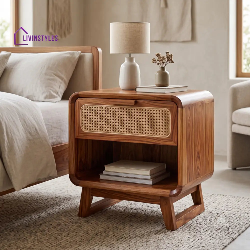 Anulika Premium Wooden Bedside Table | Side Table for Bedroom