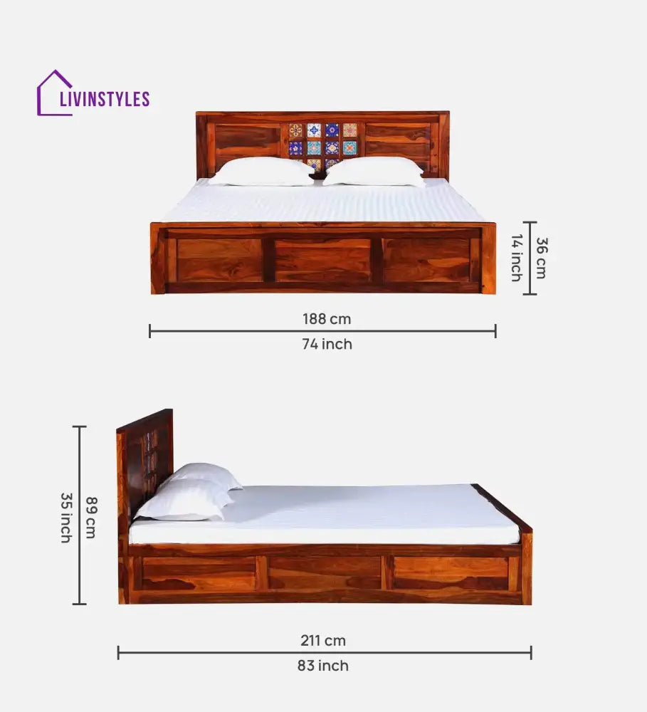 Anamika Solid Sheesham Wood Storage Beds Bedroom Furniture Sets